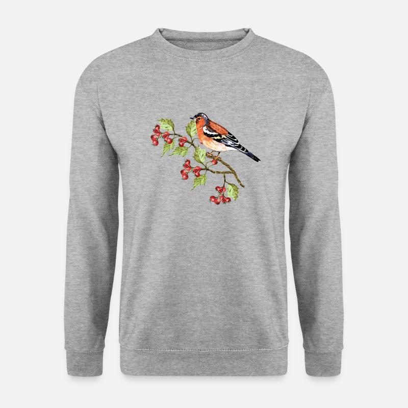 Bunter Vogel - Unisex Pullover - Weißgrau meliert