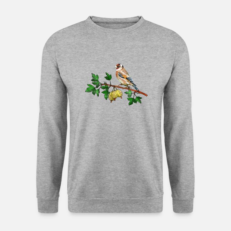 Bunter Vogel - Unisex Pullover - Weißgrau meliert