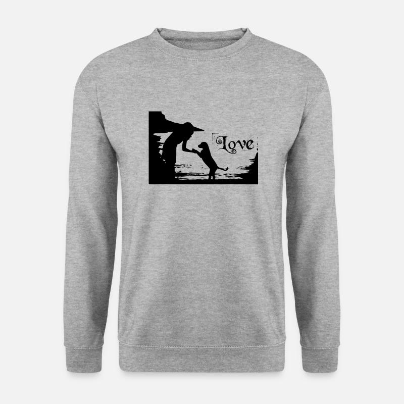 Dog Hund - Unisex Pullover - Weißgrau meliert