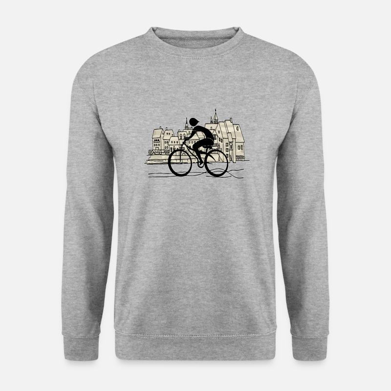 Radfahrer - Unisex Pullover - Weißgrau meliert