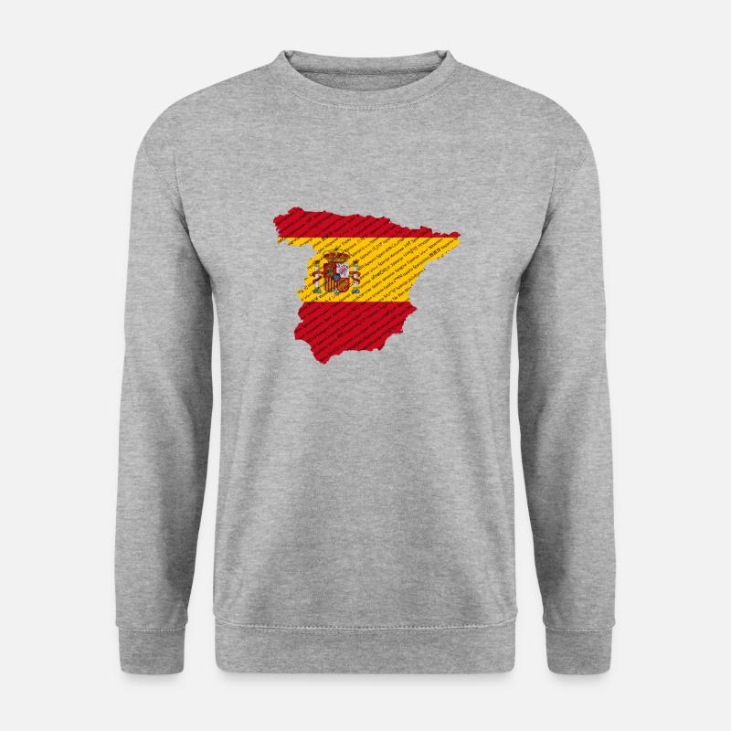 Spanien in vielen Sprachen - Unisex Pullover - Weißgrau meliert