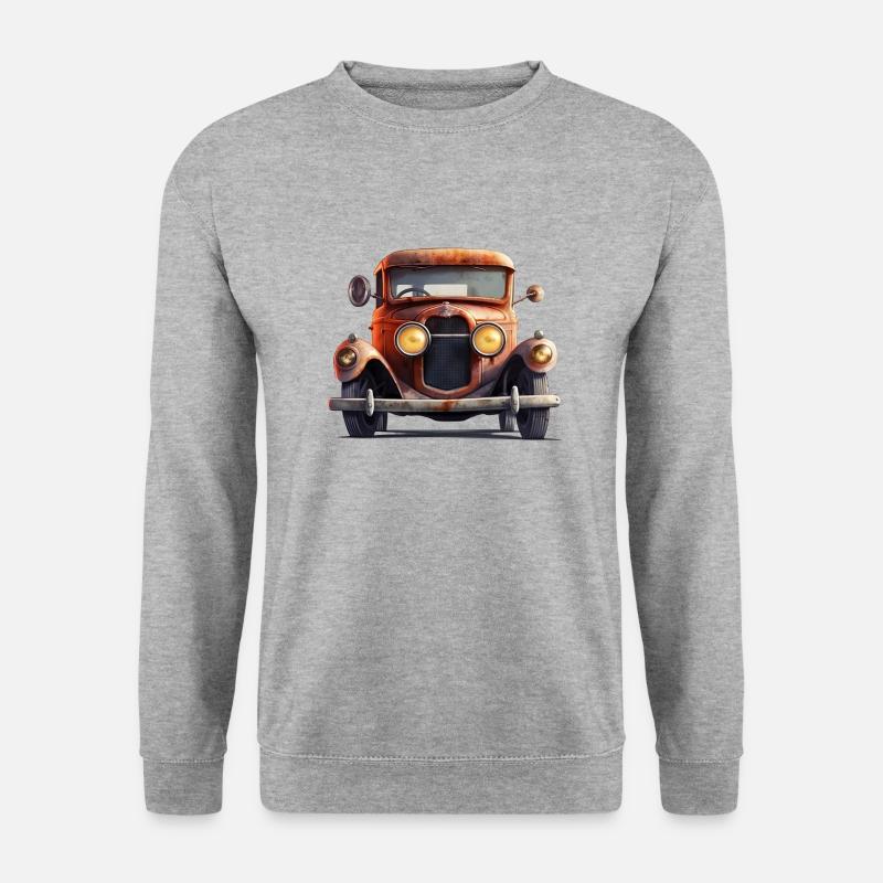 Oldtimer brauchen Liebe - Unisex Pullover - Weißgrau meliert