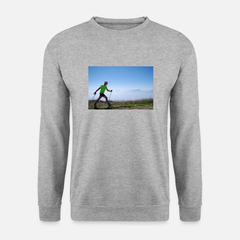 Nordic Walking - Unisex Pullover - Weißgrau meliert