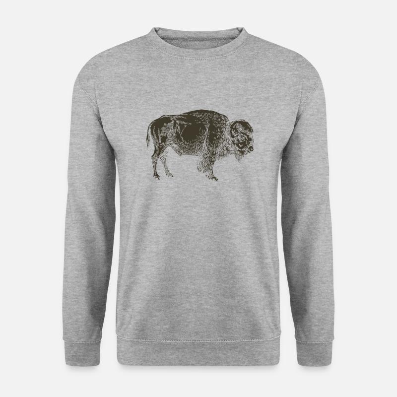 Wildtiere - Unisex Pullover - Weißgrau meliert