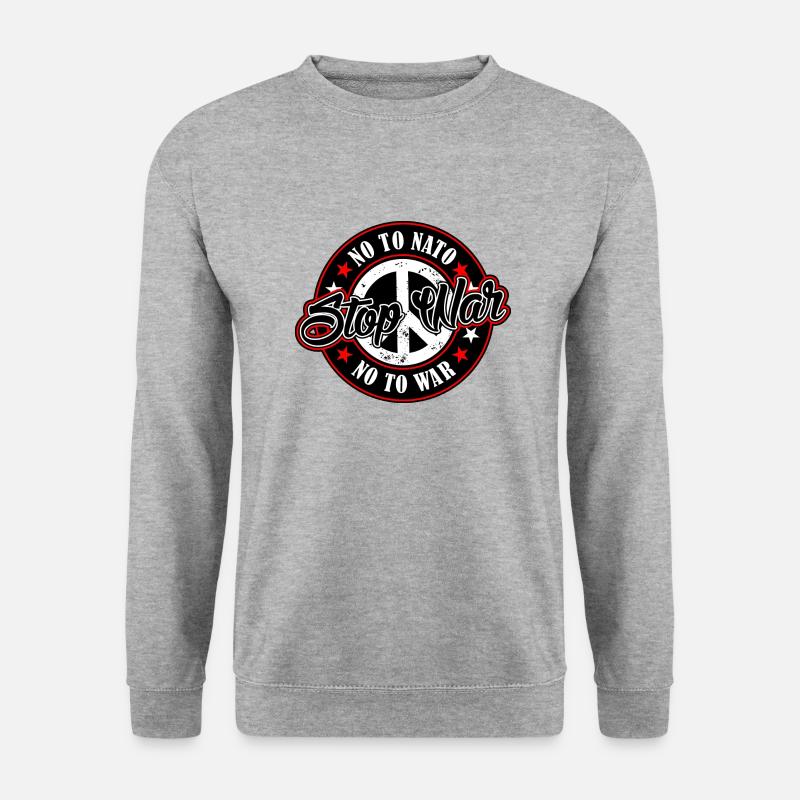 Stop War - Unisex Pullover - Weißgrau meliert