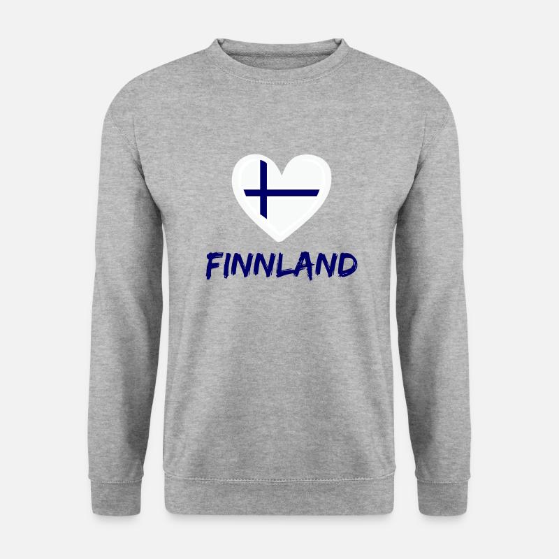 finnland herz - Unisex Pullover - Weißgrau meliert
