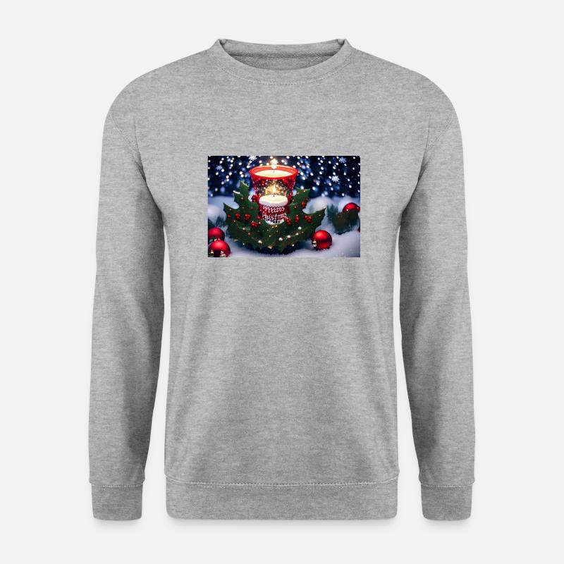 Weihnachten - Unisex Pullover - Weißgrau meliert