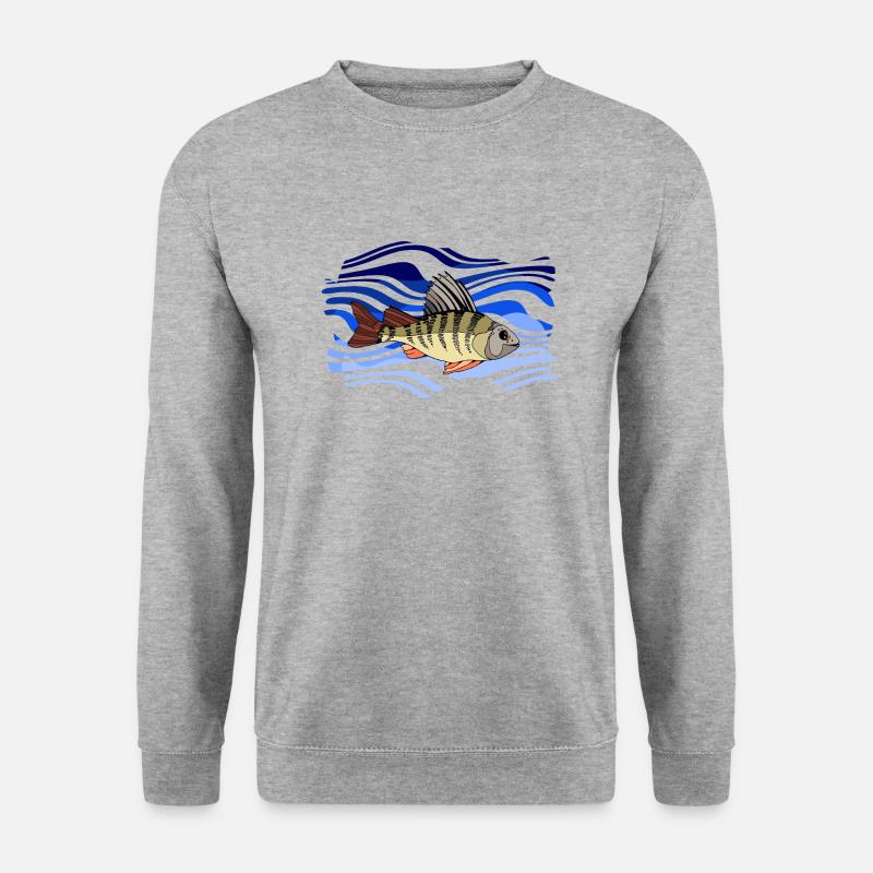 Fisch - Unisex Pullover - Weißgrau meliert
