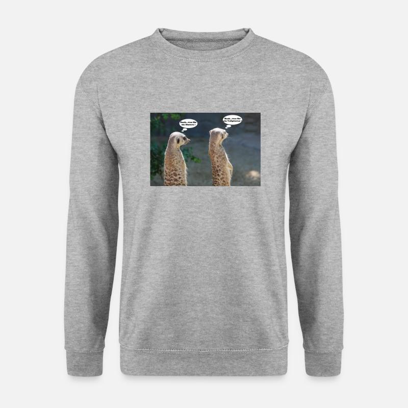 Erdmännchen - Unisex Pullover - Weißgrau meliert