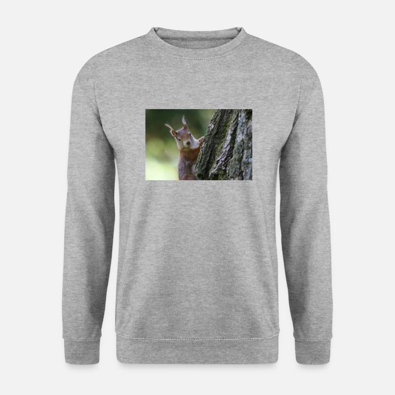 Eichhörnchen,Isibat - Unisex Pullover - Weißgrau meliert