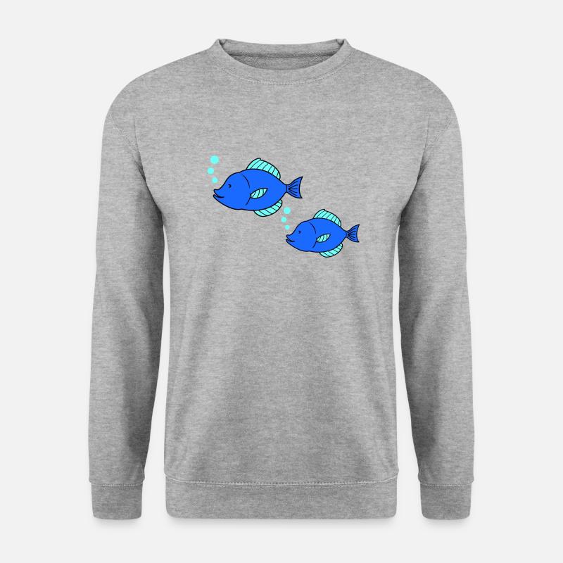 fische comic - Unisex Pullover - Weißgrau meliert