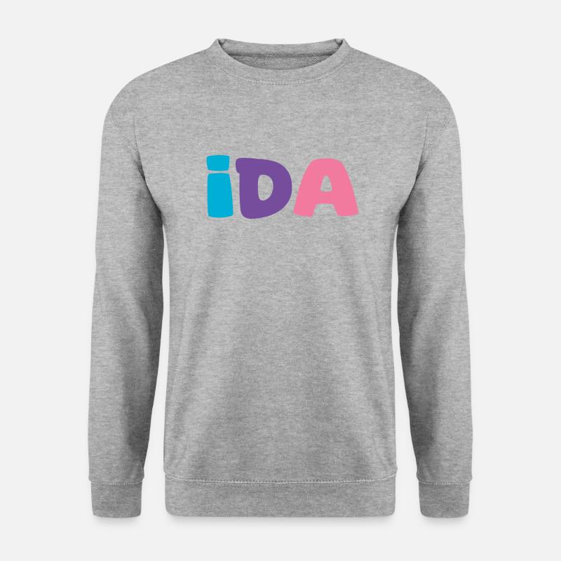 Name - Ida - Unisex Pullover - Weißgrau meliert