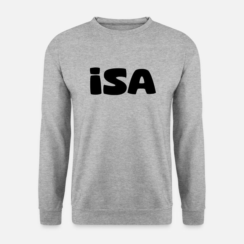 Name - Isa - Unisex Pullover - Weißgrau meliert