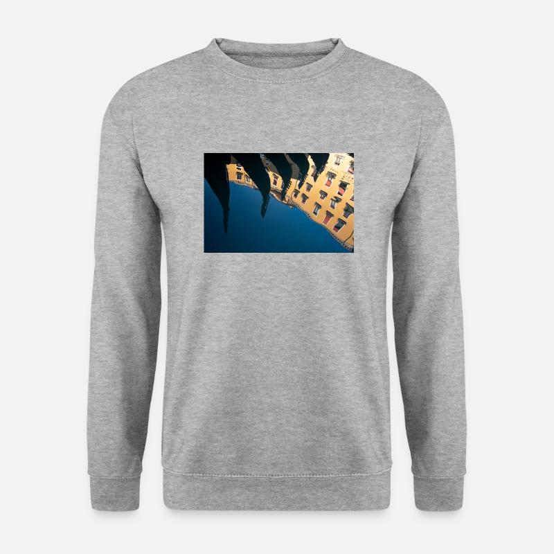 Gondeln in Venedig - Unisex Pullover - Weißgrau meliert