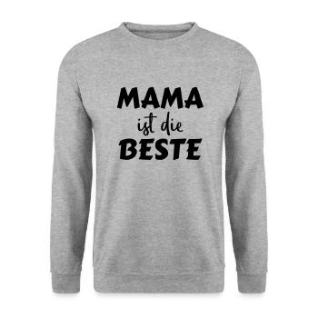 Mama ist die Beste - Unisex Pullover - Weißgrau meliert - Vorne - Alina (178cm) & Michal (187cm)
