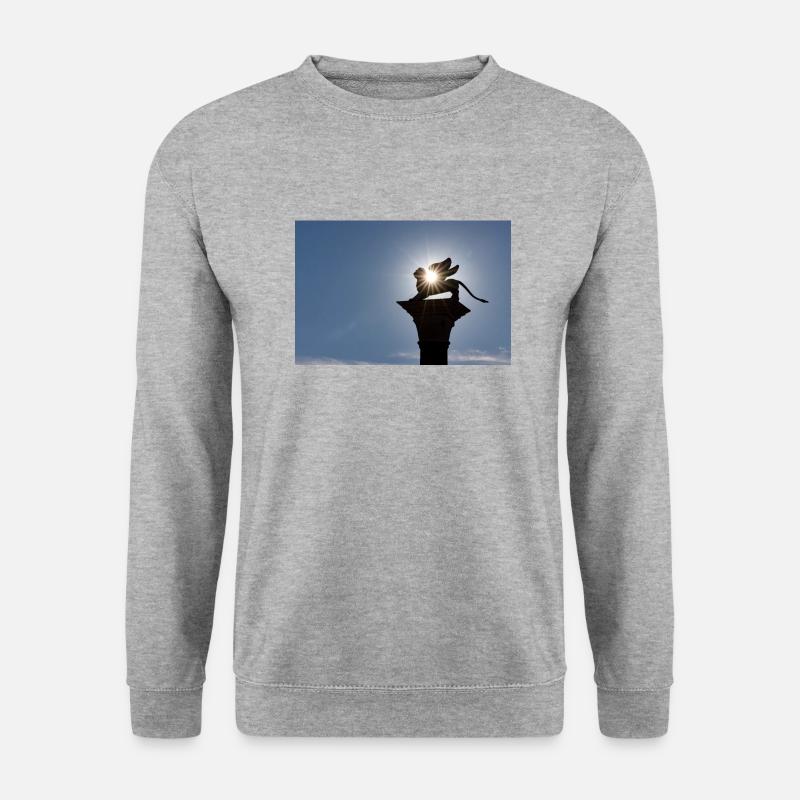 Venezianischer Löwe - Unisex Pullover - Weißgrau meliert