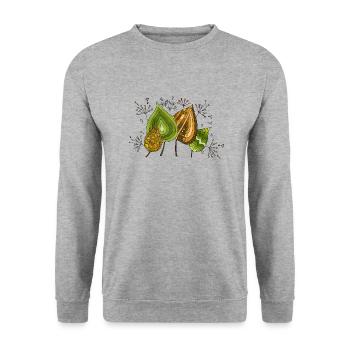 List - Unisex Sweatshirt - salt & pepper - Front - Alina (178cm) & Michal (187cm)
