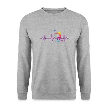 Heartbeat volleyball - Unisex Sweatshirt - salt & pepper - Front - Alina (178cm) & Michal (187cm)