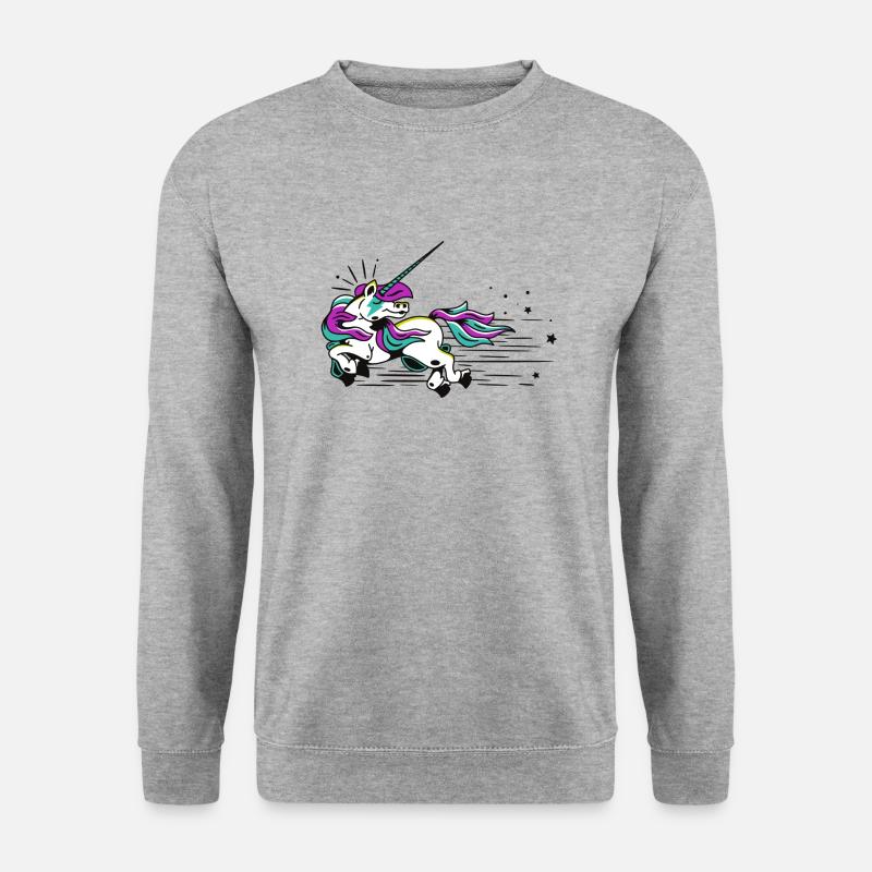 Fliegendes Einhorn - Unisex Pullover - Weißgrau meliert