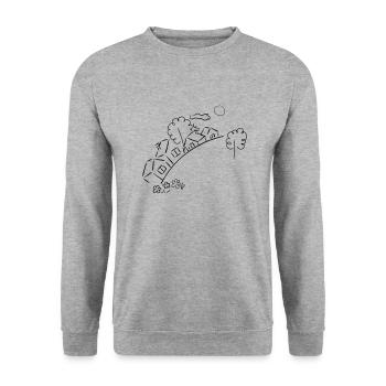 die Welt, wie sie mir gefällt - Unisex Pullover - Weißgrau meliert - Vorne - Alina (178cm) & Michal (187cm)