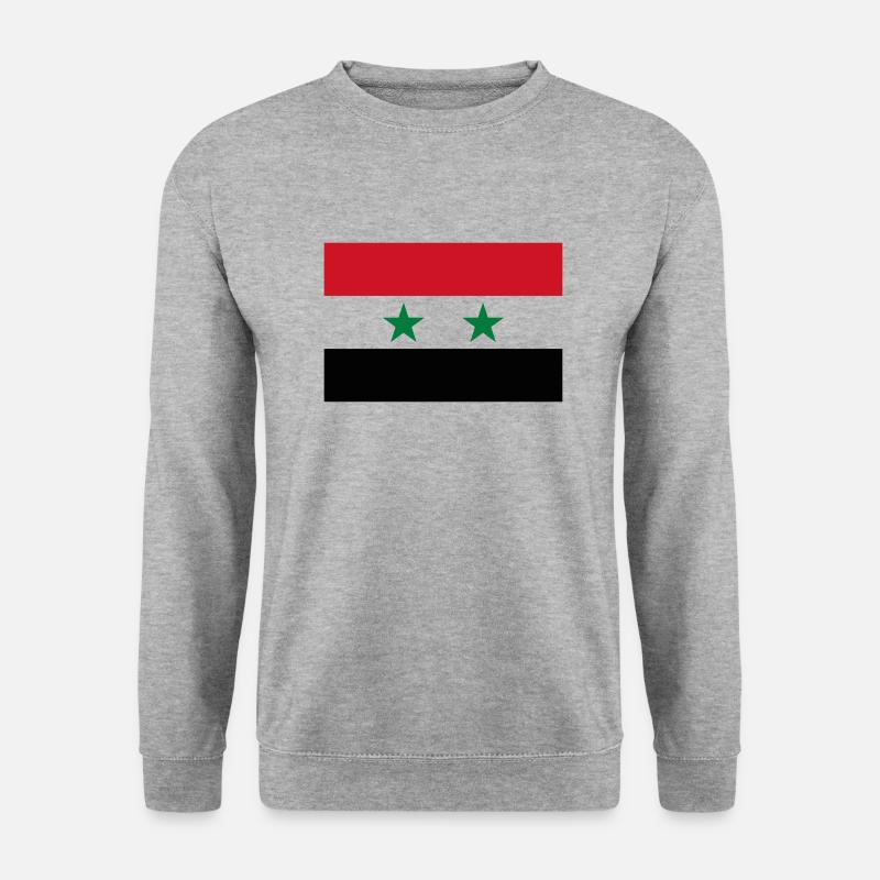 Syrien-Flagge / Drapeau Syrie - Unisex Pullover - Weißgrau meliert