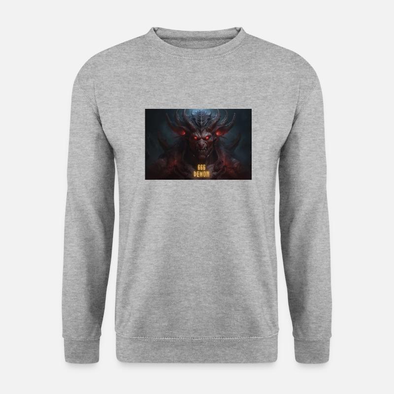 Dämon - Unisex Pullover - Weißgrau meliert