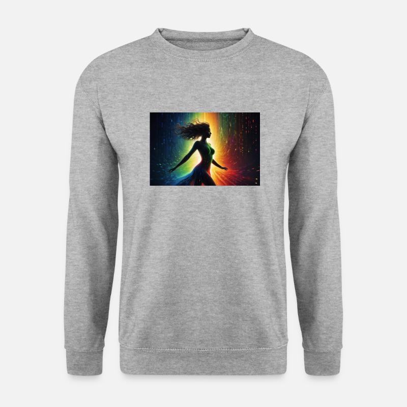 Futuristisches Frauenbild - Unisex Pullover - Weißgrau meliert