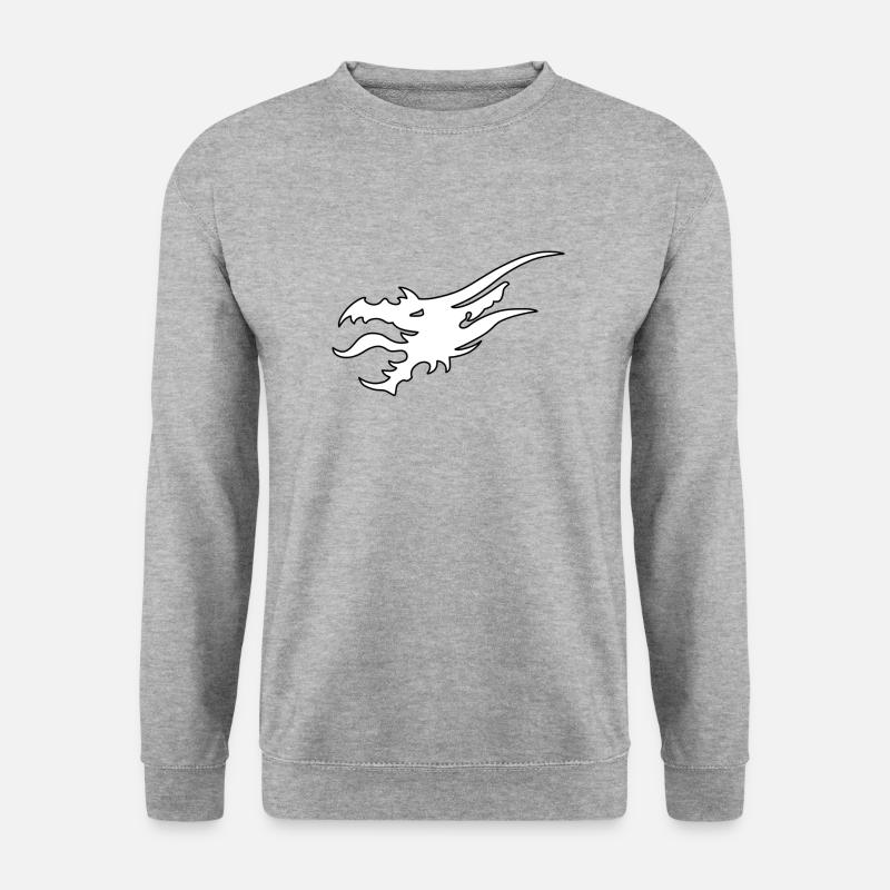 Dragon31 weiß - Unisex Pullover - Weißgrau meliert