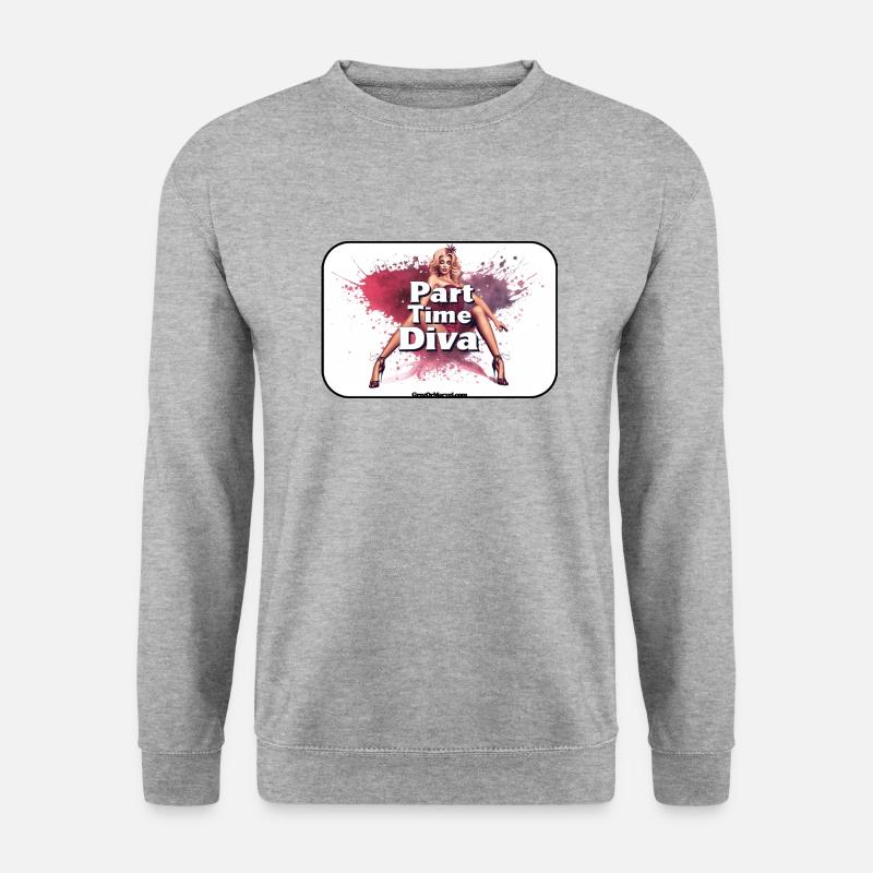 001-PartTimeDiva - Unisex Pullover - Weißgrau meliert