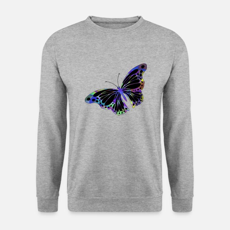 Schmetterling - Unisex Pullover - Weißgrau meliert