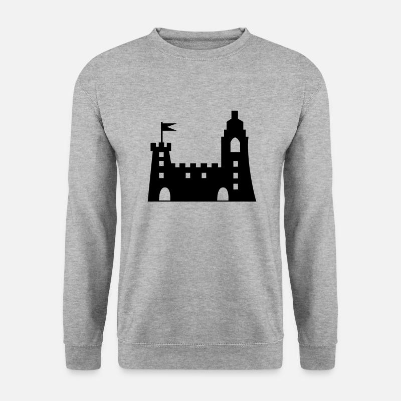 burg - Unisex Pullover - Weißgrau meliert