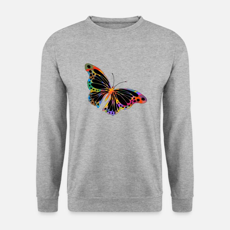 Schmetterling - Unisex Pullover - Weißgrau meliert