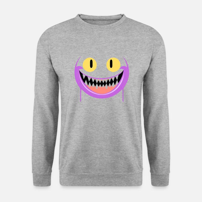 Gruselgrinsen - Unisex Pullover - Weißgrau meliert