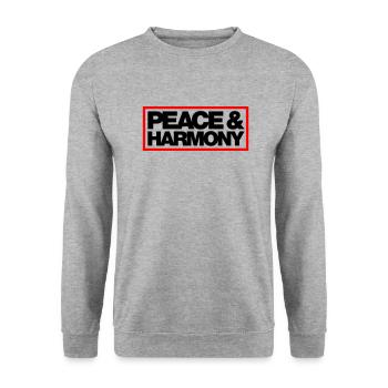 Typo Peace Harmony Contour 2C - Sweat-shirt Unisexe - gris chiné - Devant - Alina (178cm) & Michal (187cm)