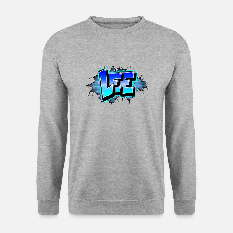 Graffiti LEE Blue Brick Cracks - Unisex Sweatshirt - salt & pepper