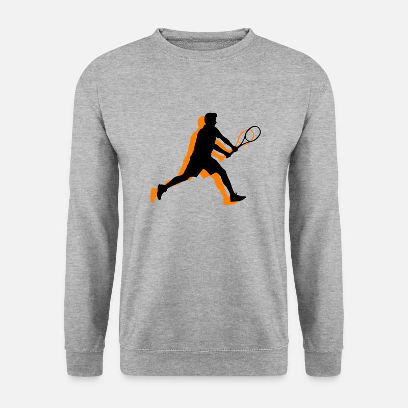 Tennis Spieler Symbol - Unisex Pullover - Weißgrau meliert
