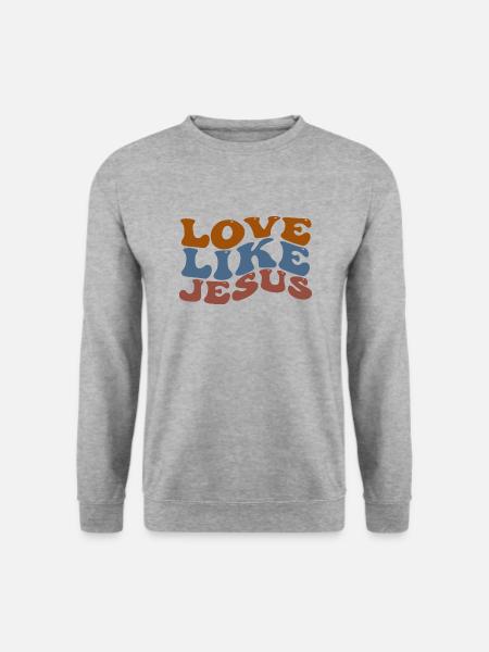 Love Like Jesus - Unisex Pullover - Weißgrau meliert