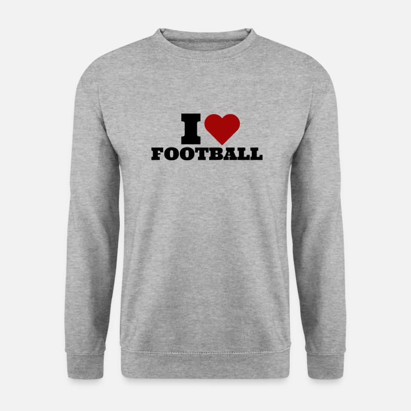 I LOVE FOOTBALL - Unisex Pullover - Weißgrau meliert