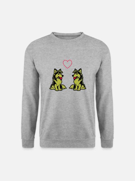 Dog Comic Dog Love - Unisex Sweatshirt - salt & pepper