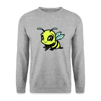 biene hummel comic - Unisex Pullover - Weißgrau meliert - Vorne - Alina (178cm) & Michal (187cm)