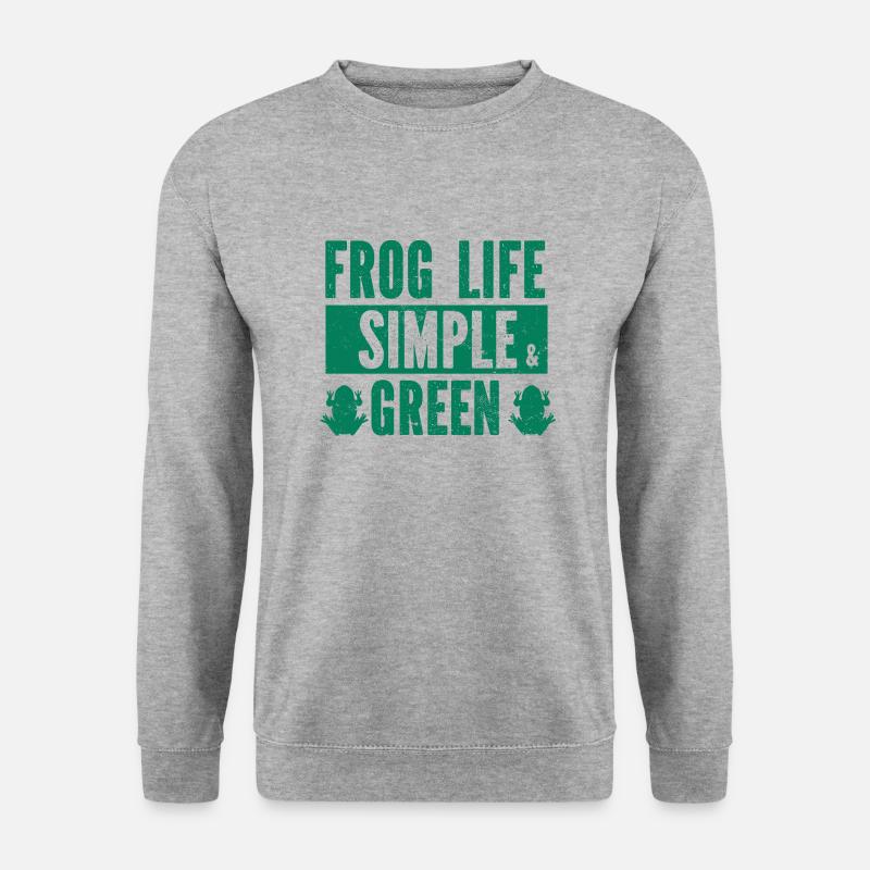 Frosch - Amphibie Tier - Unisex Pullover - Weißgrau meliert