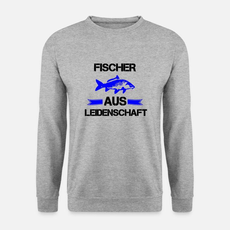 fischer aus leidenschaft - Unisex Pullover - Weißgrau meliert