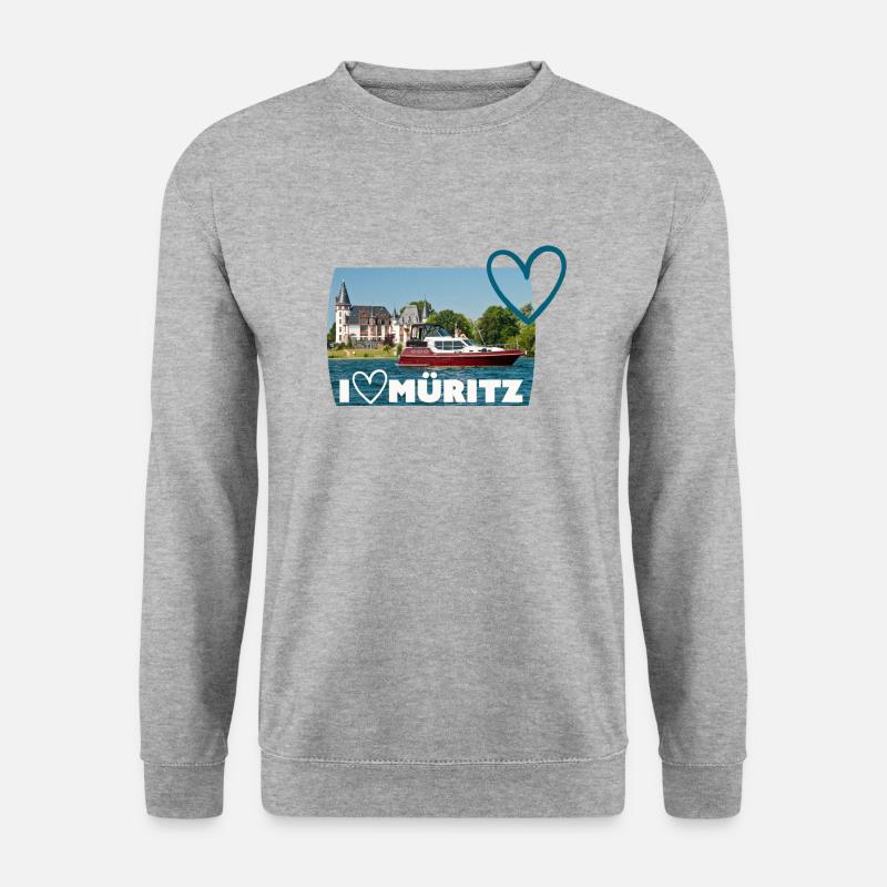 i love mueritz - Unisex Pullover - Weißgrau meliert