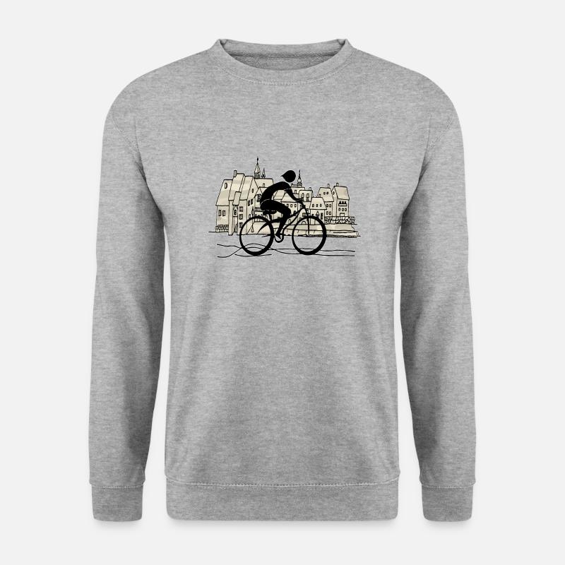 Radfahrer - Unisex Pullover - Weißgrau meliert