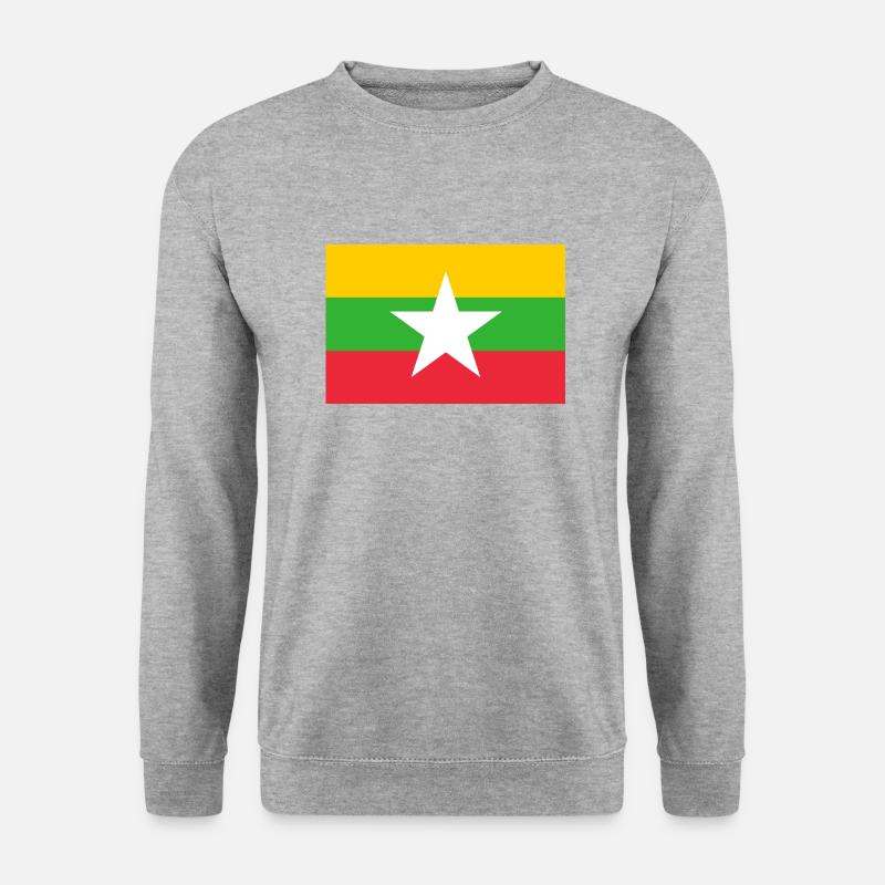 Myanmar - Unisex Pullover - Weißgrau meliert