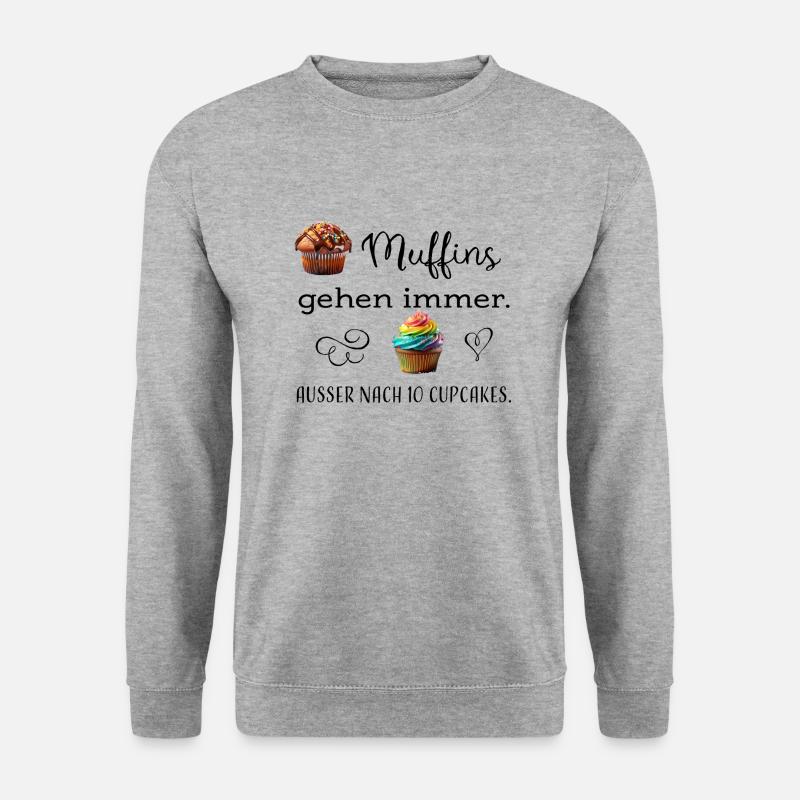 Muffin Cupcake sw - Unisex Pullover - Weißgrau meliert