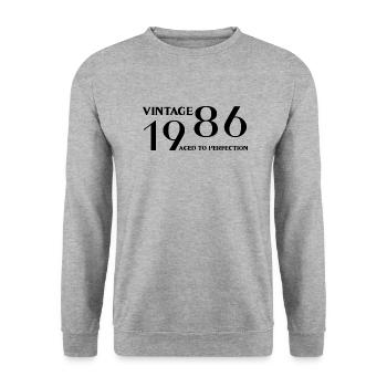 Vintage 1986 aged to perfection - Unisex Sweatshirt - salt & pepper - Front - Alina (178cm) & Michal (187cm)