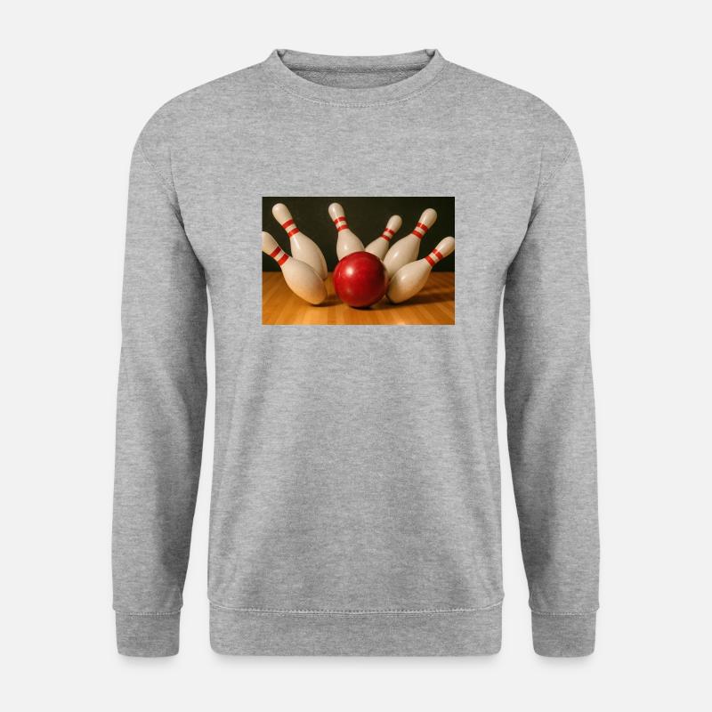 Kegeln - Unisex Pullover - Weißgrau meliert
