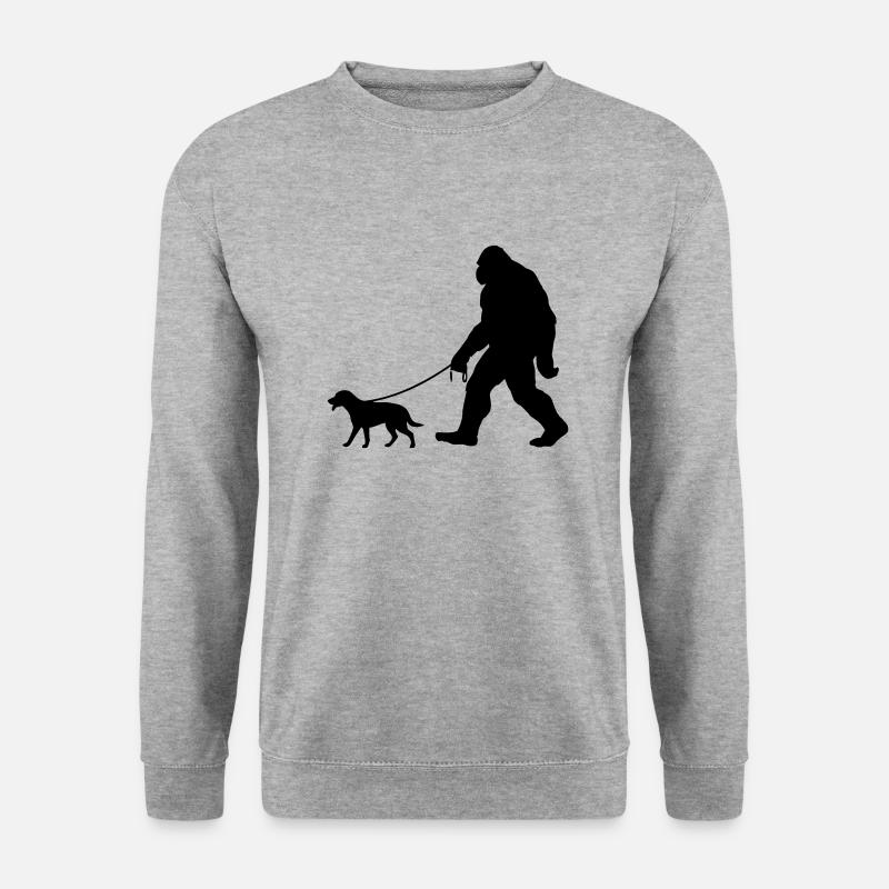 Bigfoots bester Freund: - Unisex Pullover - Weißgrau meliert