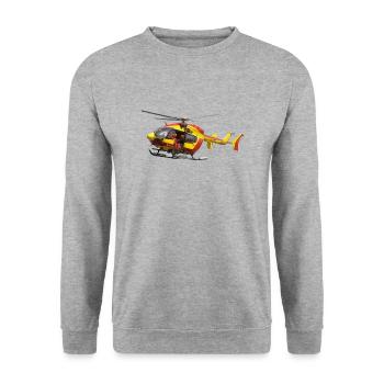 Zivilhubschrauber EC145 Sicherheit - Unisex Pullover - Weißgrau meliert - Vorne - Alina (178cm) & Michal (187cm)